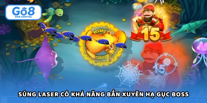 Súng laser có khả năng bắn xuyên hạ gục boss